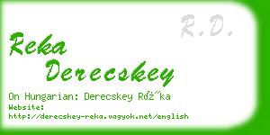 reka derecskey business card